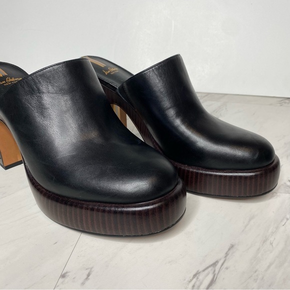 Sam Edelman Shiloh Black Leather Heeled Mule 9 1/2 M - Picture 9 of 14